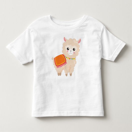 T-shirt Pour Les Tous Petits Llama mexicaine, Llama mignonne, Alpaca mignonne, (Devant)