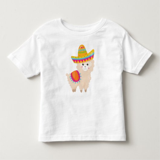 T-shirt Pour Les Tous Petits Llama mexicaine, Llama mignonne, Alpaca mignonne,  (Devant)