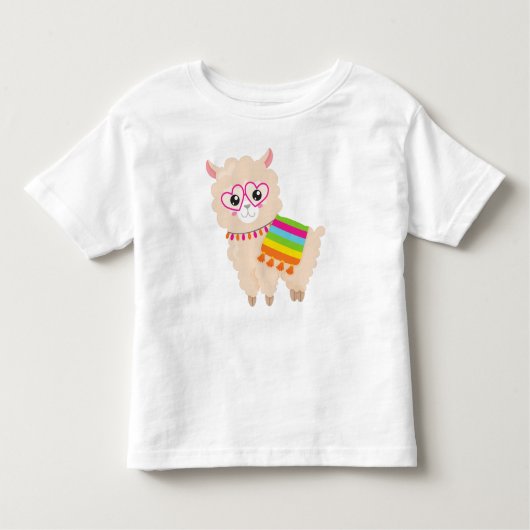 T-shirt Pour Les Tous Petits Llama mexicaine, Llama mignonne, Alpaga mignonne,  (Devant)
