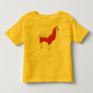 T-shirt Pour Les Tous Petits Llama Rouge Drôle