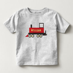 T-SHIRT POUR LES TOUS PETITS LOCOMOTIVE DU TRAIN DE NOM PERSONNALISÉ