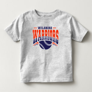 T-shirt Pour Les Tous Petits Logo de base-ball de la marine Wilshire Warriors