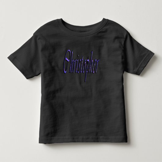 T-shirt Pour Les Tous Petits Logo du nom de Christopher bleu, (Devant)