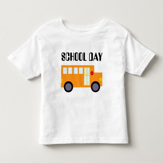 T-shirt Pour Les Tous Petits Longue douille d'autobus scolaire d'école d'enfant (Devant)
