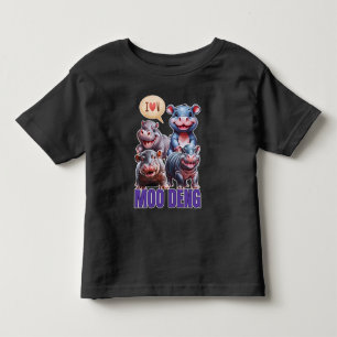 T-shirt Pour Les Tous Petits Loo moo Deng Thai drôle célèbre petit bébé hippo
