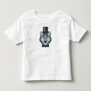 T-shirt Pour Les Tous Petits Loup comme marié avec nœud papillon