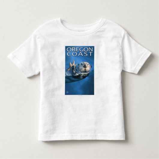 T-shirt Pour Les Tous Petits Loutre de mer de côte de l'Orégon (Devant)