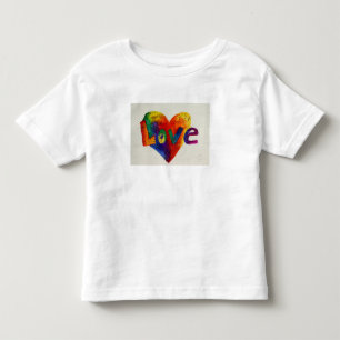 T-shirt Pour Les Tous Petits Love Word Rainbow Heart Parties scintillant Art Te