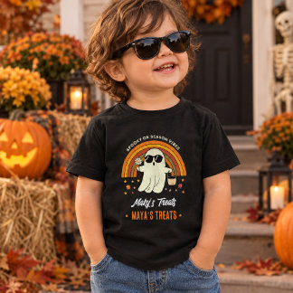 T-shirt Pour Les Tous Petits Lunettes de soleil fantômes rétro groovy nom de ma