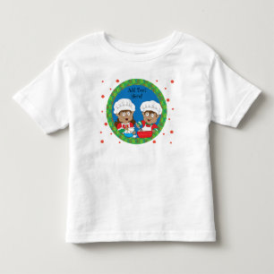 T-shirt Pour Les Tous Petits Lutins de Noël de couleur en train de cuisiner