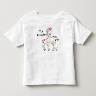 T-shirt Pour Les Tous Petits Ma grand-mère m'aime Giraffe