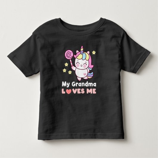 T-shirt Pour Les Tous Petits Ma grand-mère m'aime Unicorne (Devant)