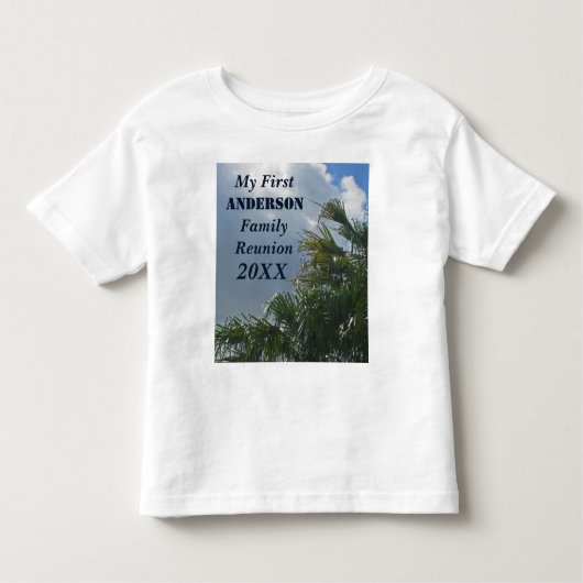 T-shirt Pour Les Tous Petits Ma première famille Réunion Palm Trees Beach (Devant)