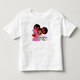 T-shirt Pour Les Tous Petits Ma première Saint Valentin Fille noire