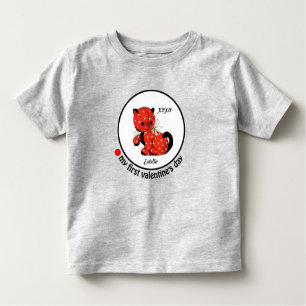 T-shirt Pour Les Tous Petits Ma première Saint-Valentin. Vintage Kitty