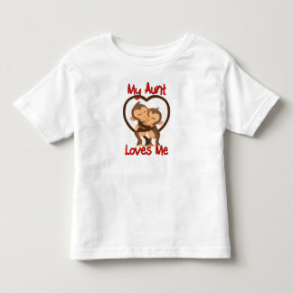 T-shirt Pour Les Tous Petits Ma tante m'aime Singe