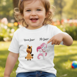 T-shirt Pour Les Tous Petits Ma tante Votre Cheval Unicorn Art Humour Niece Nep
