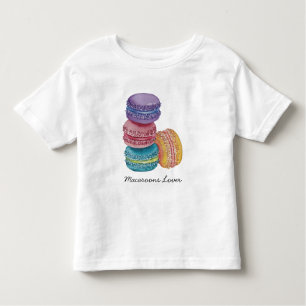 T-shirt Pour Les Tous Petits Macarons arc-en-ciel mignons en aquarelle