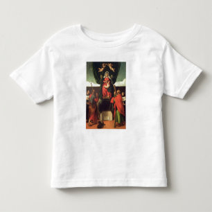 T-shirt Pour Les Tous Petits Madonna et enfant couronnés avec quatre saints,