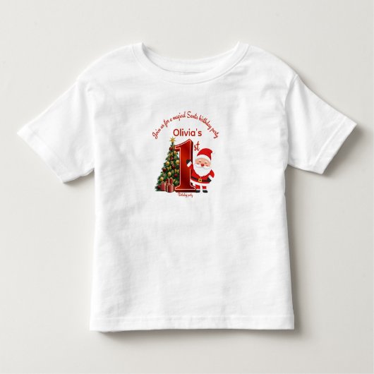 T-shirt Pour Les Tous Petits Magical Santa Birthday Design for Kids (Devant)