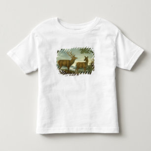 T-shirt Pour Les Tous Petits Mâle et de derrière dans un paysage boisé