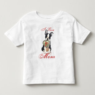 T-shirt Pour Les Tous Petits Maman coeur de Boston Terrier