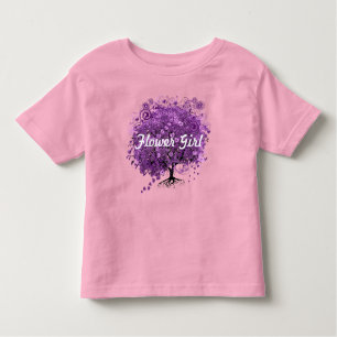 T-shirt Pour Les Tous Petits Mariage de feuille de coeur pourpre de forêt