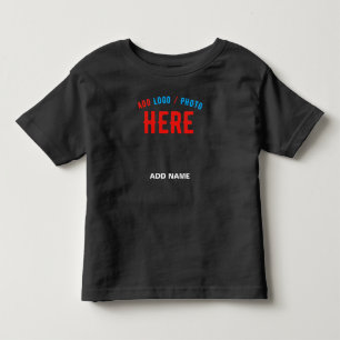 T-SHIRT POUR LES TOUS PETITS MARQUE PERSONNALISÉE NOIRE MODERNE ET ÉLÉGANTE VÉR