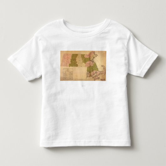 T-shirt Pour Les Tous Petits MassachusettsPanoramic MapMassachusetts (Devant)