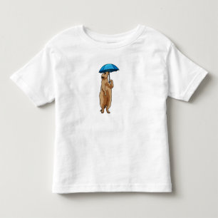 T-shirt Pour Les Tous Petits Meerkat avec parapluie