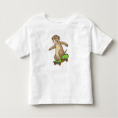 T-shirt Pour Les Tous Petits Meerkat comme Patineur avec Skateboard (Devant)