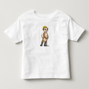 T-shirt Pour Les Tous Petits Meerkat en tant que mineur avec Pickaxe