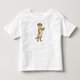 T-shirt Pour Les Tous Petits Meerkat with pizza