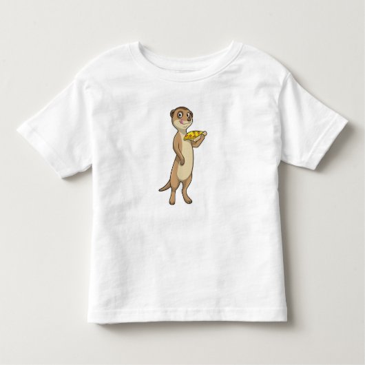T-shirt Pour Les Tous Petits Meerkat with pizza (Devant)
