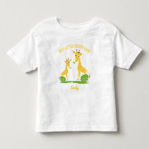 T-shirt Pour Les Tous Petits Meilleure petite sœur girafe personnalisée pour fi