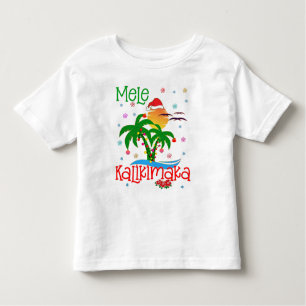T-shirt Pour Les Tous Petits Mele Kalikimaka Hawaiian Joyeux Noël Aloha 