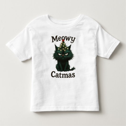 T-shirt Pour Les Tous Petits Meowy Catmas Moody cat (Devant)