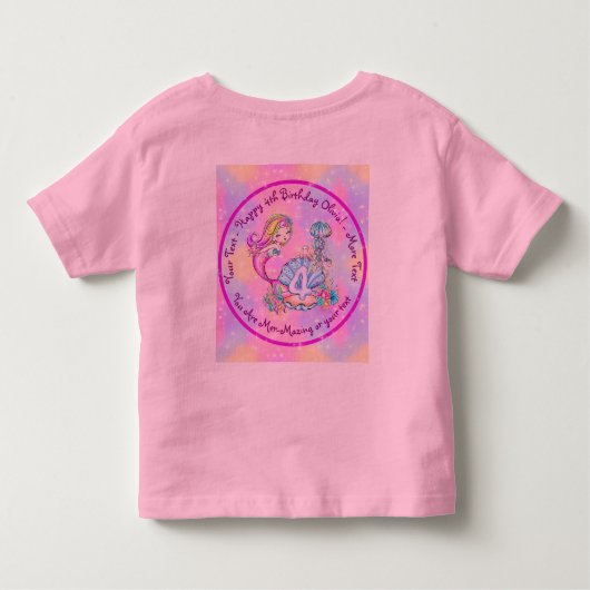 T-shirt Pour Les Tous Petits Mermaid 4e anniversaire Modifier Modifier Modifier (Dos)