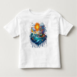 T-shirt Pour Les Tous Petits Mermaid Surreal Subconscient Soleil Bissé Matin