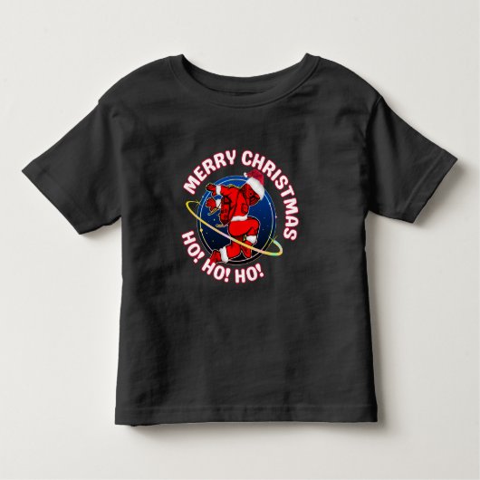T-SHIRT POUR LES TOUS PETITS MERRY CHRISTMAS FUNNY SPACE ASTRONAUT (Devant)