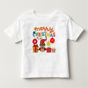 T-SHIRT POUR LES TOUS PETITS MERRY CHRISTMAS PRÉSENTE DES LUMIÈRES PÈRE NOËL RÉ
