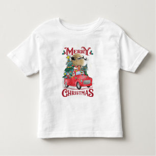T-shirt Pour Les Tous Petits Merry Christmas Vintage Red Santa Truck