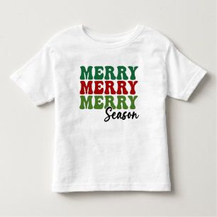 T-shirt Pour Les Tous Petits Merry Merry Merry Saison - Retro Holiday Art