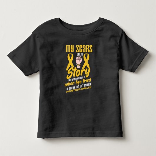 T-shirt Pour Les Tous Petits Mes cicatrices indiquent une endométriose (Devant)