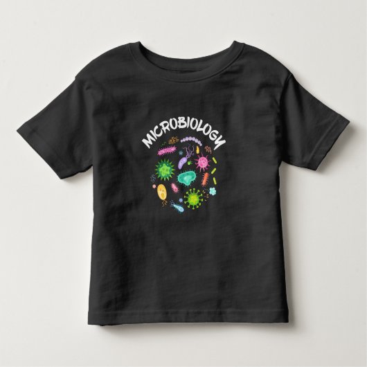 T-shirt Pour Les Tous Petits Microbiologie Scientifique Microscope à bactéries (Devant)