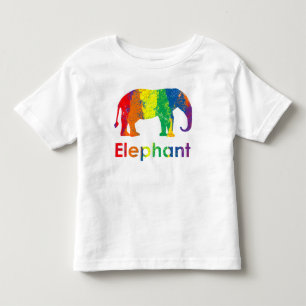 T-shirt Pour Les Tous Petits Mignon, amusement, et arc-en-ciel coloré Elelphan