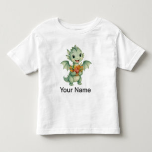 T-shirt Pour Les Tous Petits Mignon bébé dragon personnalisé feuilles d'érable