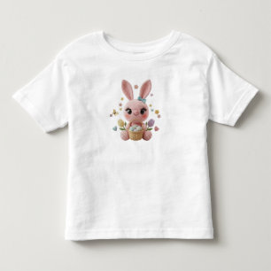 T-shirt Pour Les Tous Petits Mignon lapin de Pâques au crochet Style pastel Art