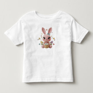 T-shirt Pour Les Tous Petits Mignon lapin de Pâques au crochet Style pastel Art