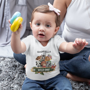 T-shirt Pour Les Tous Petits Mignon Sauvageon Animaux de la Jungle 